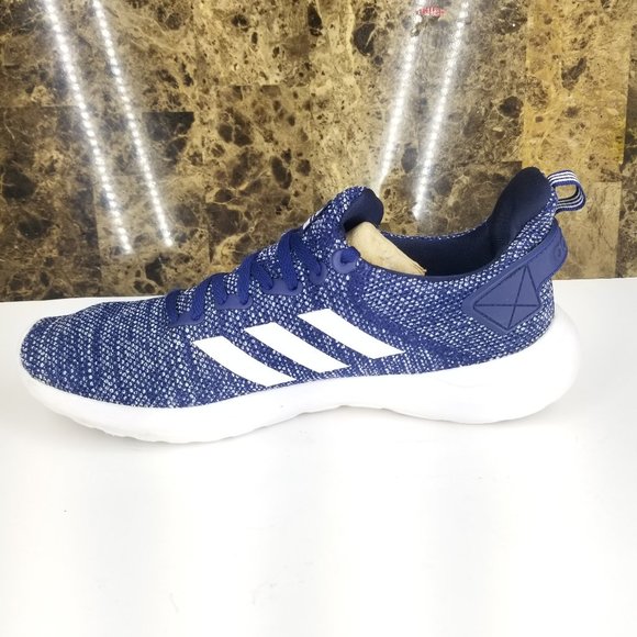 Adidas Mens Lite Recer Running Shoe Blue And White main image 4